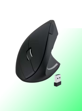 Mouse sem fio ergonômico, Vertical, 1600DPI, Preto, MWE600 - Imagem 2