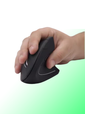 Mouse sem fio ergonômico, Vertical, 1600DPI, Preto, MWE600